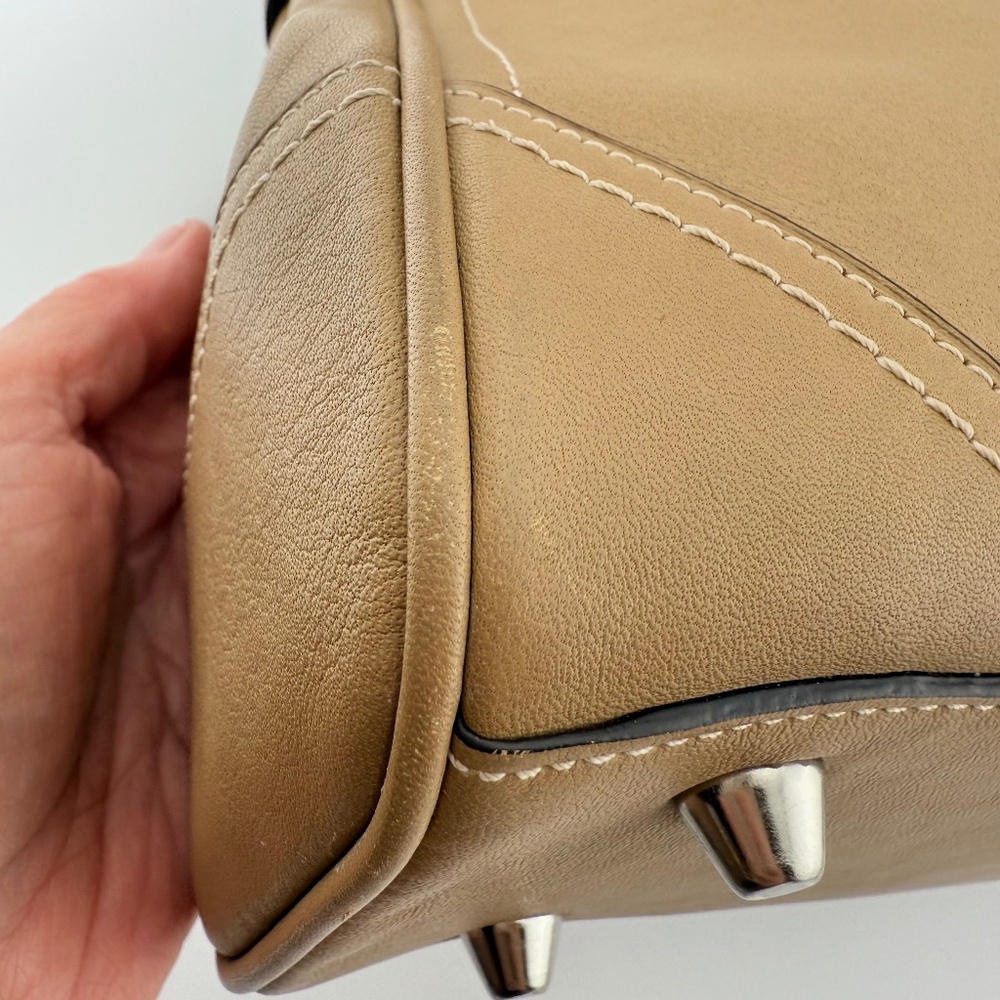 Coach Hampton Leather Satchel Handbag Purse Tan Camel F11199 - Picture 8 of 16